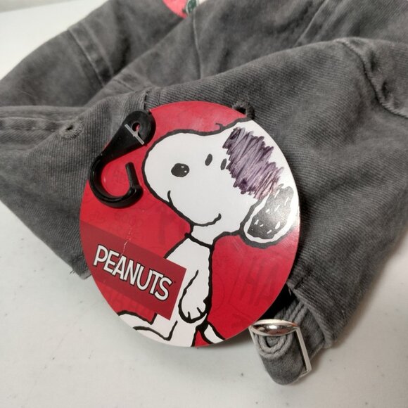 Peanuts Far Out Cap Hat Joe Cool Snoopy Woodstock Gray Red Canvas Strap Back - Picture 7 of 12